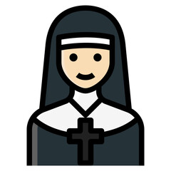 nun filled outline icon