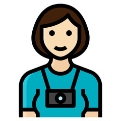 photographer filled outline icon