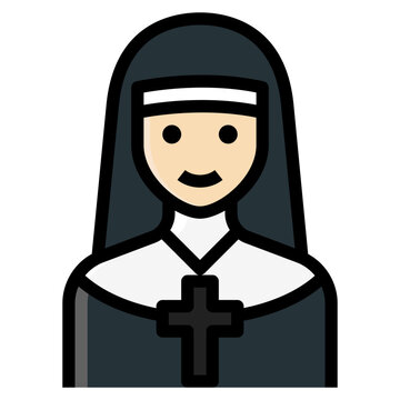 recommend clip art: nun filled outline icon