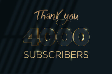 4000 subscribers celebration greeting banner with Luxury Design