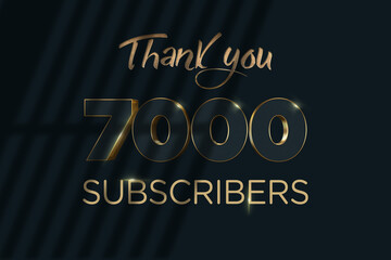 7000 subscribers celebration greeting banner with Luxury Design