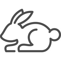 rabbit continuous line art style vector illustration. Mono lineal design for minimal concept