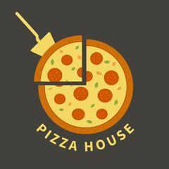 Pizza logo, Icon vector illustration