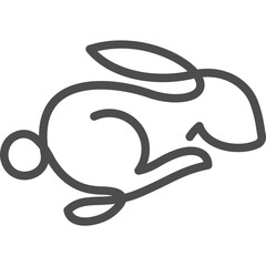 rabbit continuous line art style vector illustration. Mono lineal design for minimal concept