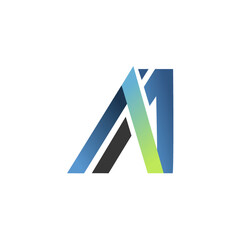 Initial letter A and M logo