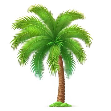 illustration of 3d realistic palm isolated on white background 2d illustrated illustration
