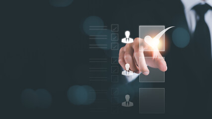 HRM or Human Resource Management Organizational executives plan success strategies through people. Business development concept by choosing professional leaders, employee talent, teamwork.