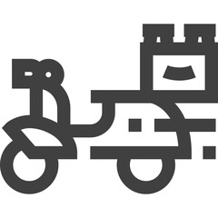 motorbike milk delivery icon bold lineart style