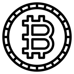 Fototapeta na wymiar bitcoin outline icon
