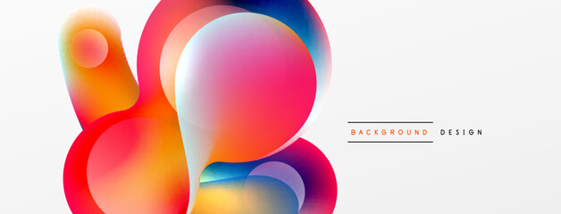 Fluid abstract background, round shapes and circle flowing design for wallpaper, banner, background or landing