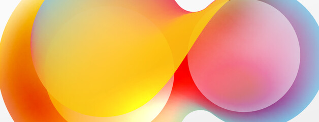 Fluid abstract background, round shapes and circle flowing design for wallpaper, banner, background or landing