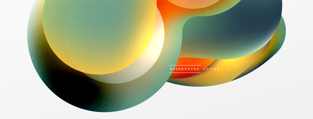Fluid abstract background. Liquid color gradients composition. Round shapes and circle flowing design for wallpaper, banner, background or landing
