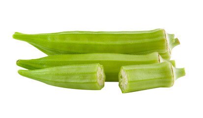 fresh okra or green roselle on transparent png