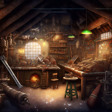 Ai generated Santa's workshop 