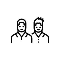 Black line icon for adults