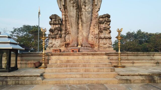 Statue of Gommateshwara, Made from granite, the giant monolithic statue dedicated to the Jain deity Lord Gommateshwara, also known as Bahubali