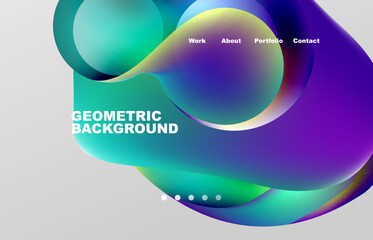 Abstract liquid background for your landing page design. Web page for website or mobile app wallpaper