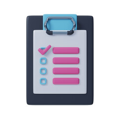 Clipboard Check List 3D Icon