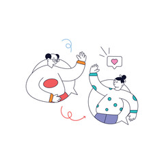 Grab flat animated design of media marketing 