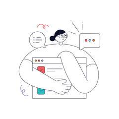 Grab flat animated design of media marketing 