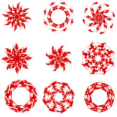 Orbamental set circular fireball ornament