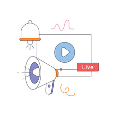 Obraz premium Online podcast flat animated design, premium download 