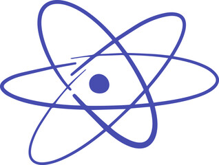 Atom molecule hand drawn icon design vector. 
