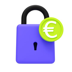 Closed Padlock 3d render illustration isolated icon money secure protection concept