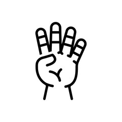 Black line icon for fingering