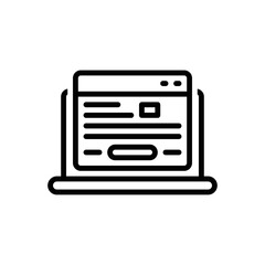Black line icon for publisher