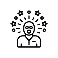 Black line icon for amazing