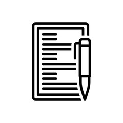 Black line icon for briefing