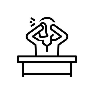 recommend clip art: Black line icon for cry
