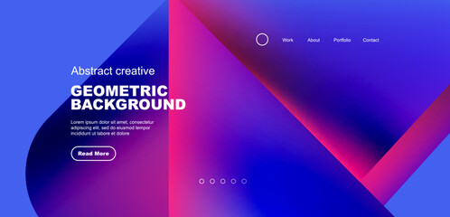 Liquid shapes with flowing gradient colors. Geometric circle round triangles. Vector illustration for wallpaper, banner, background, leaflet, catalog, cover, flyer