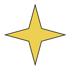 Sparkle shape vector illustration in line filled design
