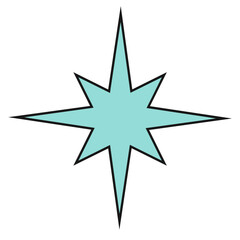 Sparkle shape vector illustration in line filled design