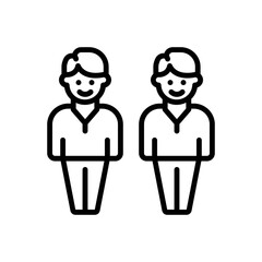 Black line icon for twins