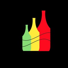 Three bottles, three sizes, three colors