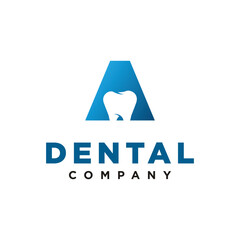 A Letter Initial Dental Logo Vector template