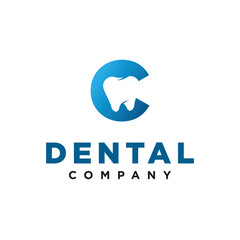 C Letter Initial Dental Logo Vector template