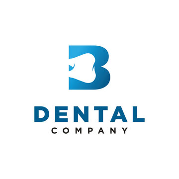 B Letter Initial Dental Logo Vector template