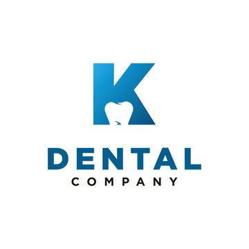 K Letter Initial Dental Logo Vector template
