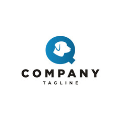 Q Letter Initial Dog Head logo template imspiration