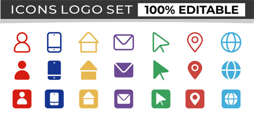 Simple modern icon logo set vector