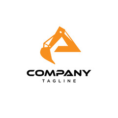 A Letter excavator Vector logo icon vector Template © Imam
