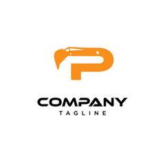 P Letter excavator Vector logo icon vector Template