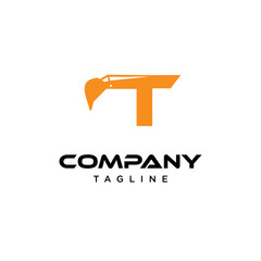 T Letter excavator Vector logo icon vector Template