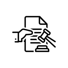 Black line icon for appeals 