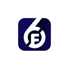 Bold and unique logo about letter F and number Six 