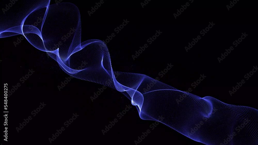 Poster technology digital particle dot line wave background.